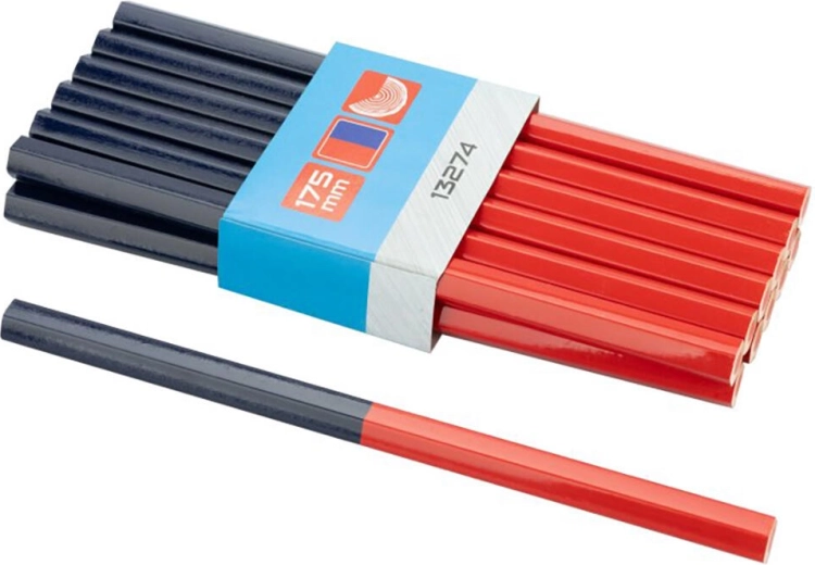 Timmermanspotlood HB rood-blauw - 1 stuk