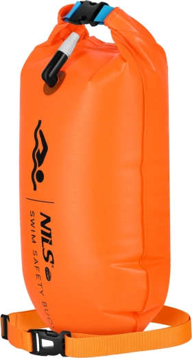 NILS Camp opblaasbare zwem-veiligheidsboei met drybag 18 l oranje