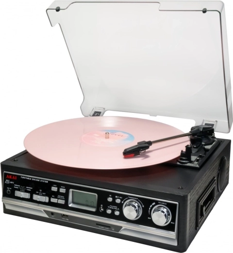 Akai ATT-15SE platenspeler met radio en cassettespeler