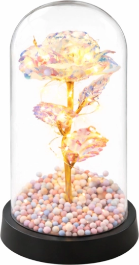 Elegante glazen koepel en stabiele voet