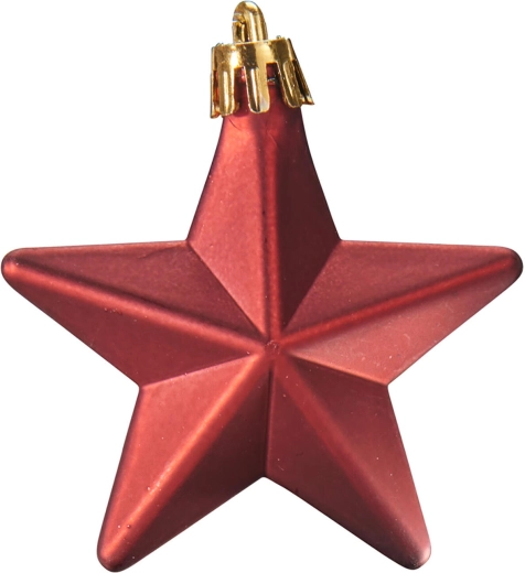 Kersthangdecoratie ster bordeauxrood 6,5 cm - 1 stuk