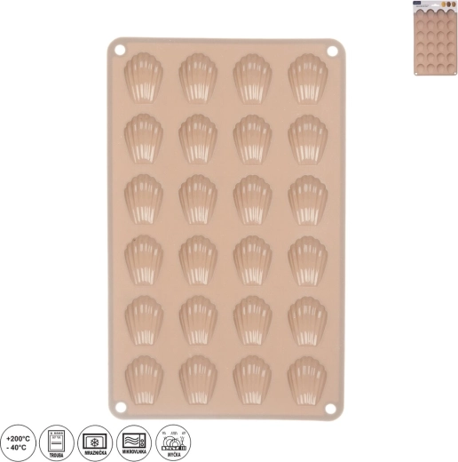 Siliconen vorm voor mini schelpjes 24 stuks beige