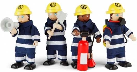 Tidlo houten brandweerfiguren (4 stuks)