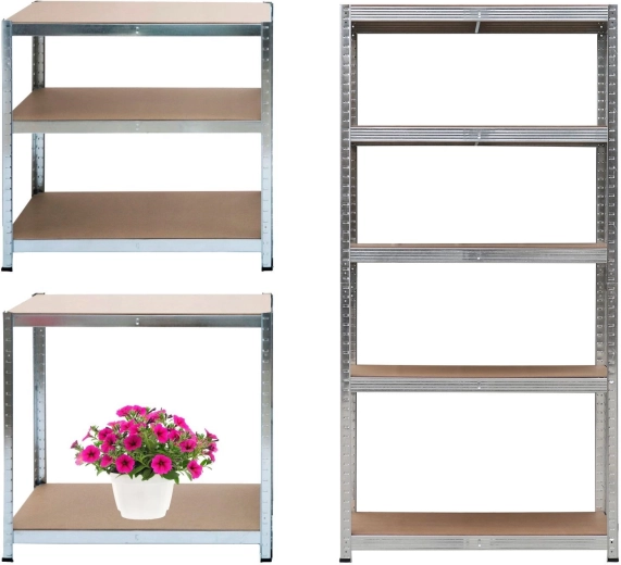 Metalen magazijn-/opslagrek 2-in-1, 5 planken 180 × 90 × 40 cm