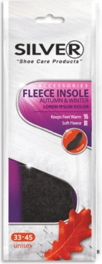 Silver fleece inlegzool voor schoenen, op maat te knippen 35–45