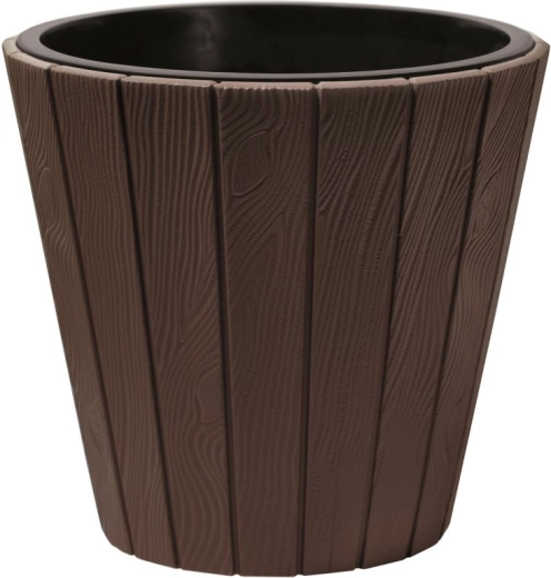 Bloempot Woode met inzet 34,8 cm bruin