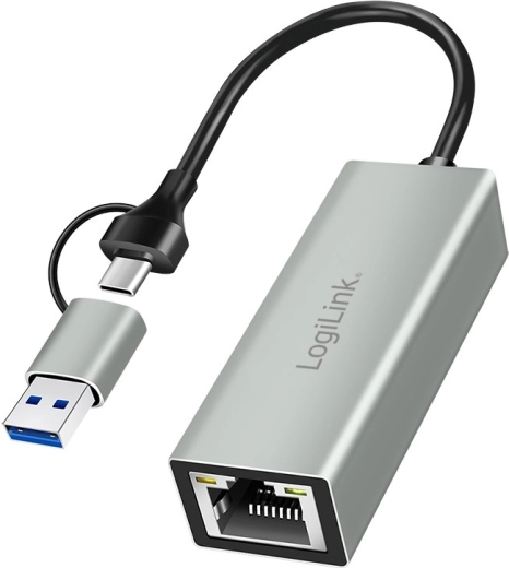 USB‑C-adapter naar gigabit‑Ethernet + USB