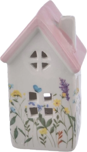 Keramisch LED-huisje roze