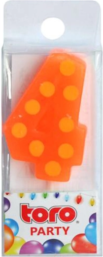 Taartkaars cijfer 4 TORO