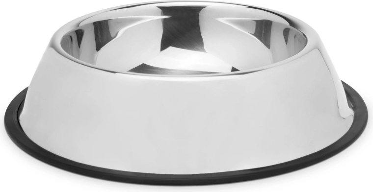 Roestvrijstalen hondenbak met antislipring, 18 cm, chroom