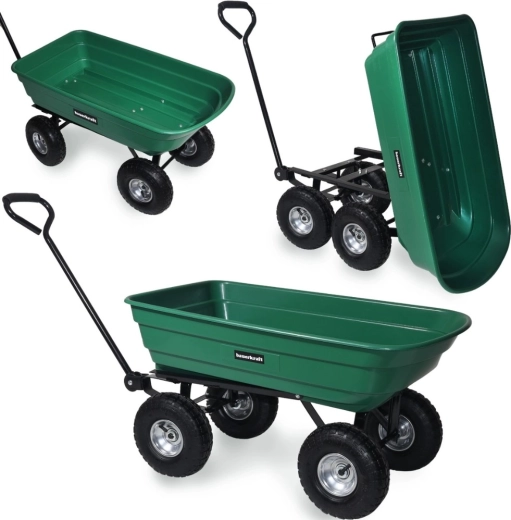 Tuin-transportwagen met kiepbak, 100 l / 300 kg, groen