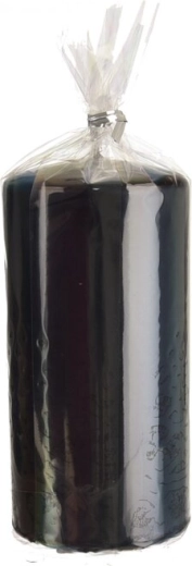 Glanzende zwarte stompkaars 7 × 14 cm