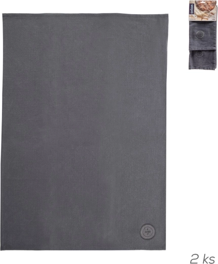 Katoenen keukendoek My kitchen grijs, 2 stuks