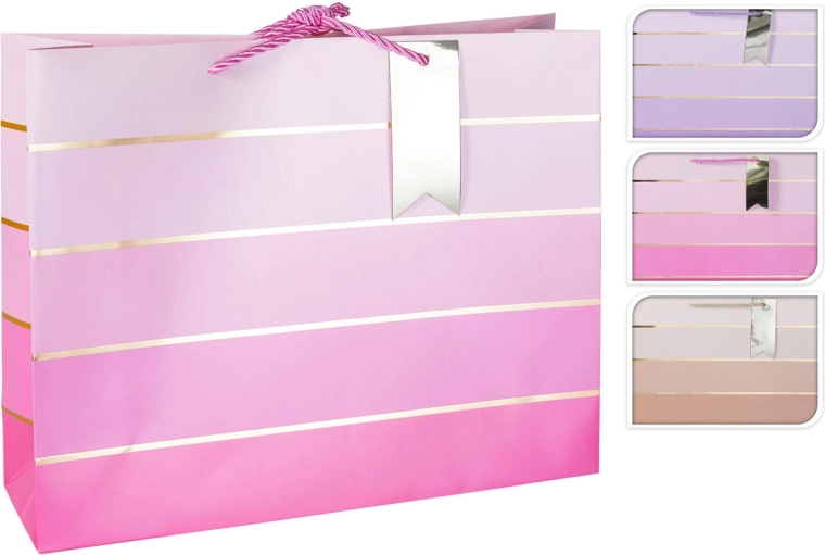 Cadeautas van papier 32 × 26 × 10 cm, mix kleuren