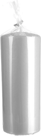 Cilinderkaars mat grijs 7 × 18 cm