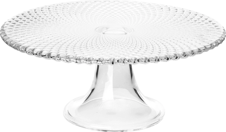 Glazen taartplateau op voet Karo 28 cm