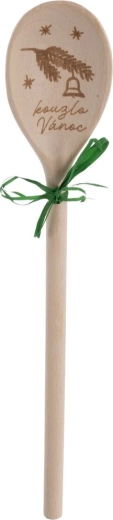 Houten ovale kooklepel Kerstmagie 30,5 cm