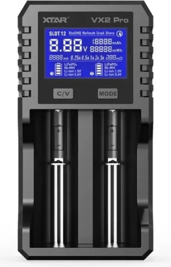 Xtar VX2 pro set universele acculader