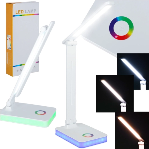 Opvouwbare LED-bureaulamp met touchbediening en RGB-achtergrondverlichting, USB