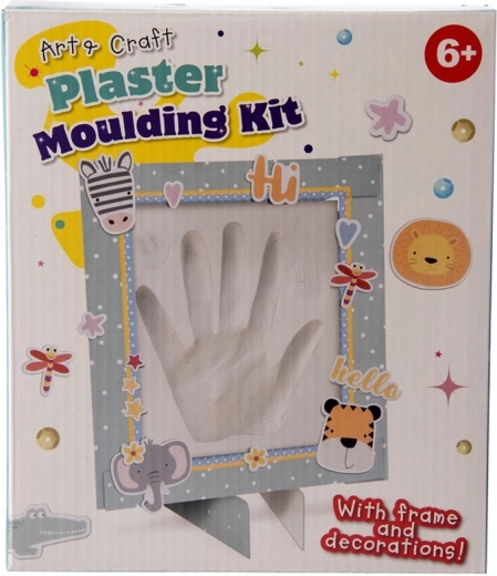 Set voor een handafdruk in gips met stickers