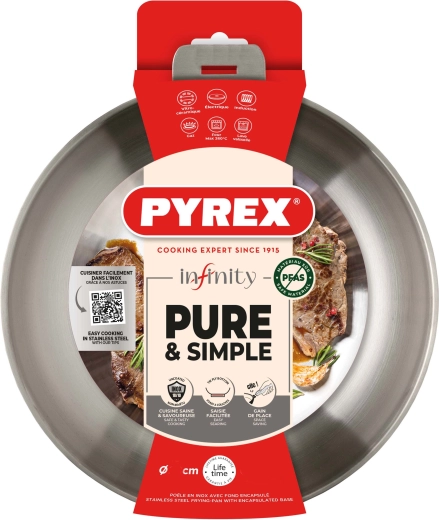 Pyrex Infinity pan 24 cm met afneembare handgreep