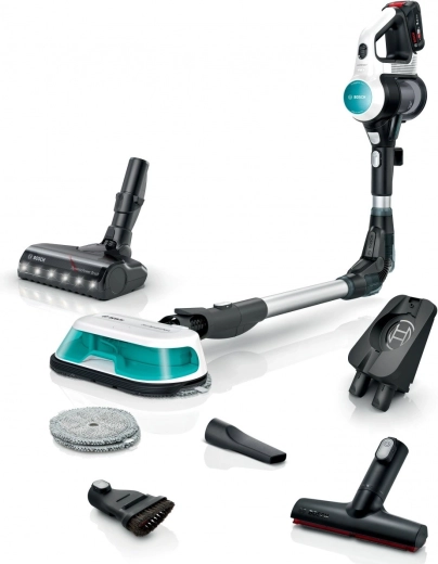 Steelstofzuiger BOSCH Unlimited 7 ProHygienic Aqua 2-in-1, wit