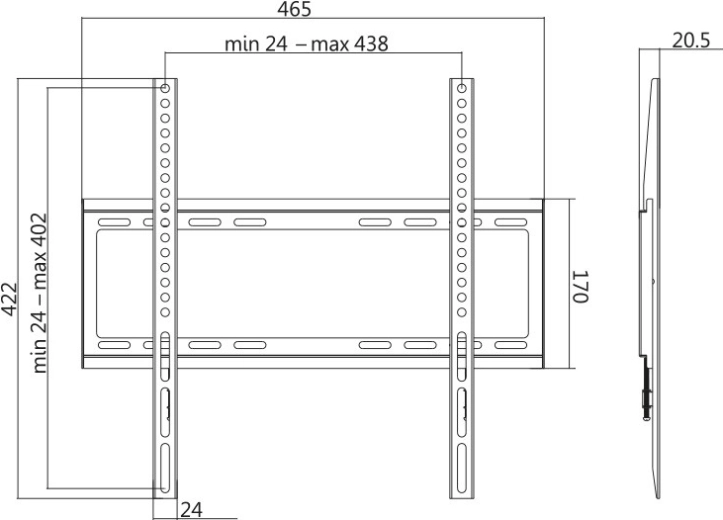 Plat profiel tegen de muur