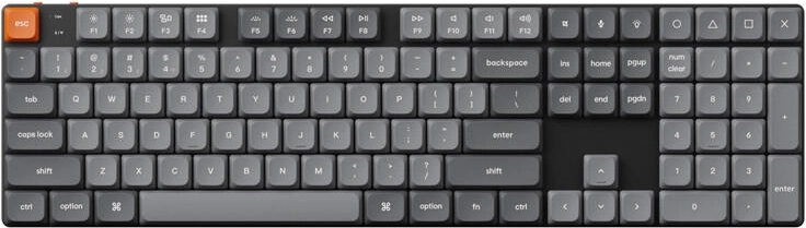Keychron K5 Max low-profile draadloos mechanisch toetsenbord met bruine schakelaars
