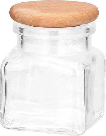 President line glazen kruidenpot 120 ml met houten deksel