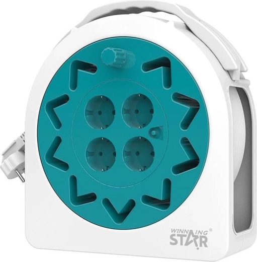 WinningStar kabelhaspel met kabel van 20 m en 4 stopcontacten van 230 V