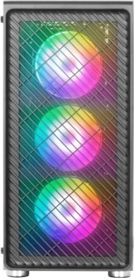 Computerbehuizing MARS MC-F Black ATX met 4× ARGB-ventilatoren