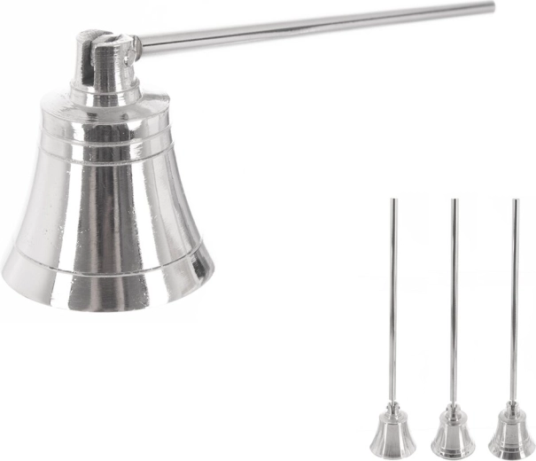Zilverkleurige metalen kaarsendover 24 cm