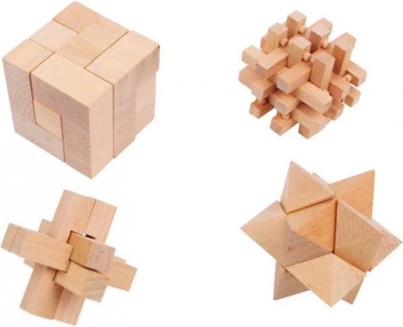Houten Puzzelset 4 stuks