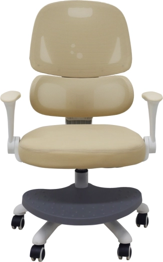 Ergonomische draaibare kinderstoel voor bureau met voetensteun, beige