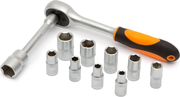 Doppenset met ratel 1/4" – 12-delig