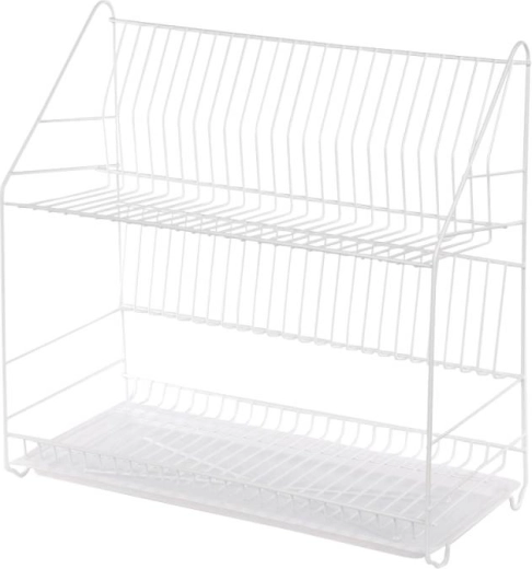 Tweelaags afdruiprek voor servies 50 cm wit