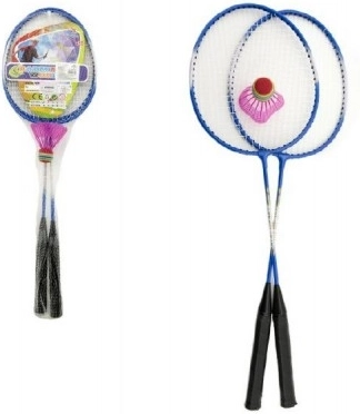 badmintonset met metalen rackets in netzak – 3 kleuren