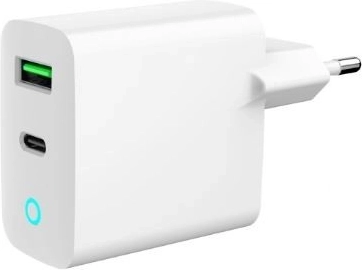 netlader USB‑A/USB‑C 20 W met LED, PD en QC 3.0, wit
