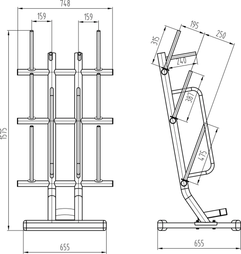 Robuuste constructie met draagvermogen van 280 kg