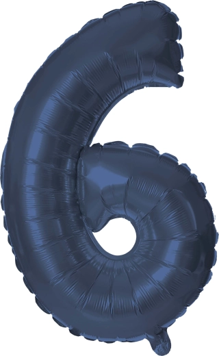 Folieballon TORO cijfer 6, 30 cm – Blauw
