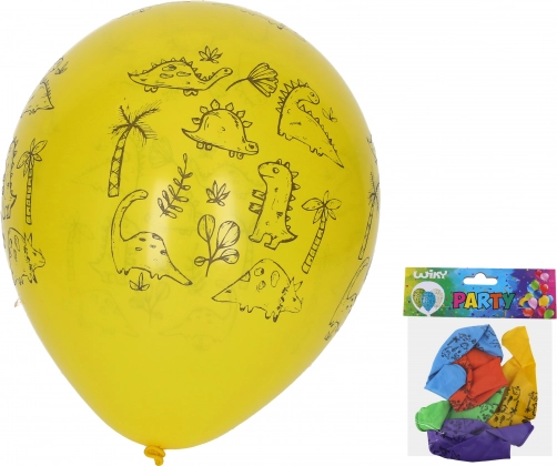 Opblaasbare ballonnen 30 cm – set van 5 stuks, dinosaurussen
