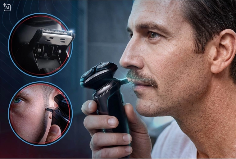 Gedetailleerde afwerking dankzij geïntegreerde pop‑up trimmer