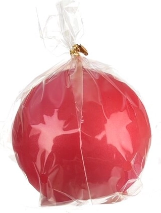 Matte decoratieve kaars bol rood 8 cm