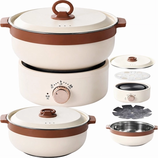 Draagbare multifunctionele elektrische pan, inklapbaar, 2,5 l, 700 W - 1 stuk