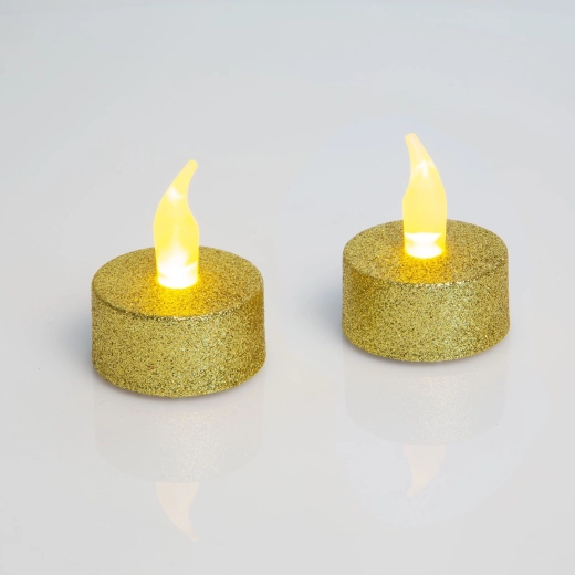 Zilverkleurig LED-theelichtje met batterijen - 1 stuk
