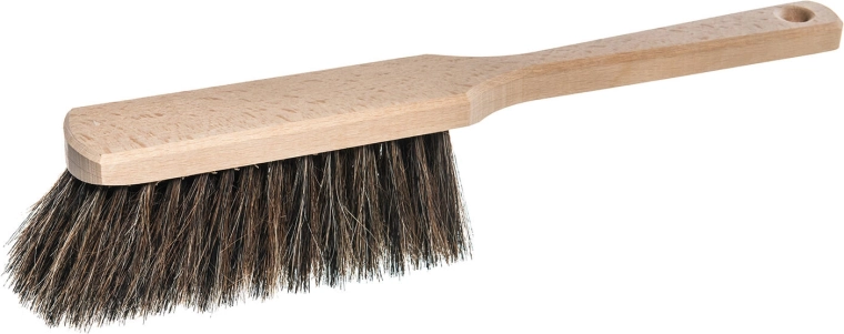 Houten handveger 6-rijig, ongelakt, met mix van paardenhaar 50/50