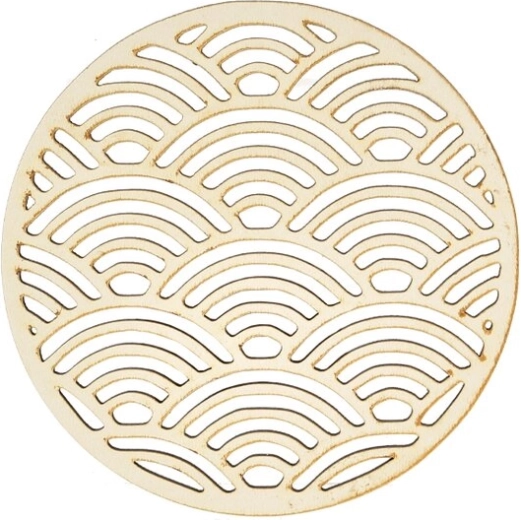Houten onderzetter beige 10 cm