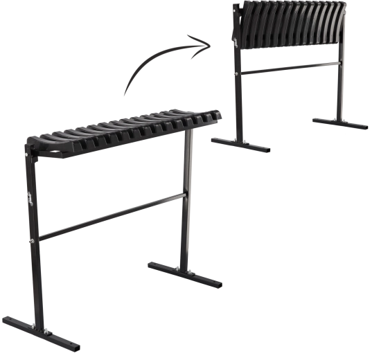 Opklapbaar kerkhofbankje 86 cm met montagevoeten, zwart