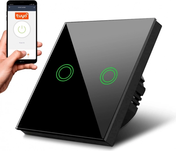 Dual Wi‑Fi SMART aanraaklichtschakelaar MCE714B zwart