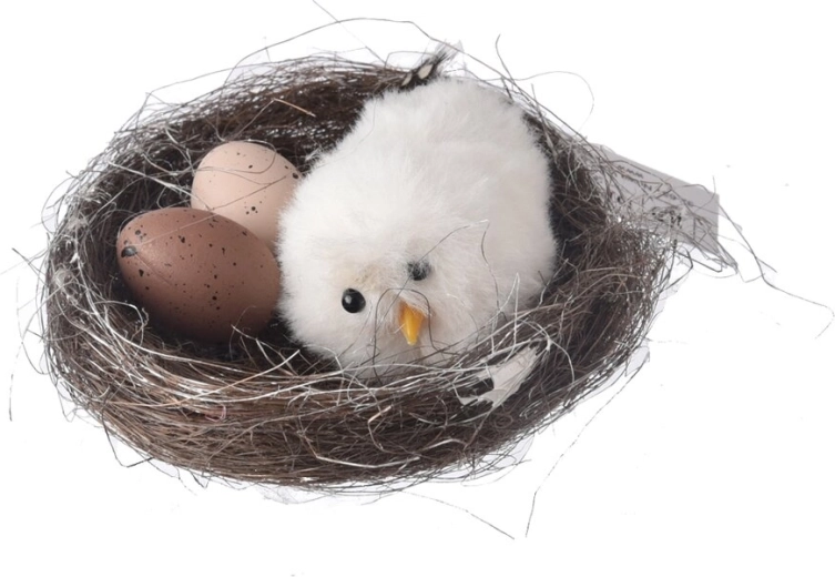 Kippen-nest van natuurlijk wilgenteen 11 cm
